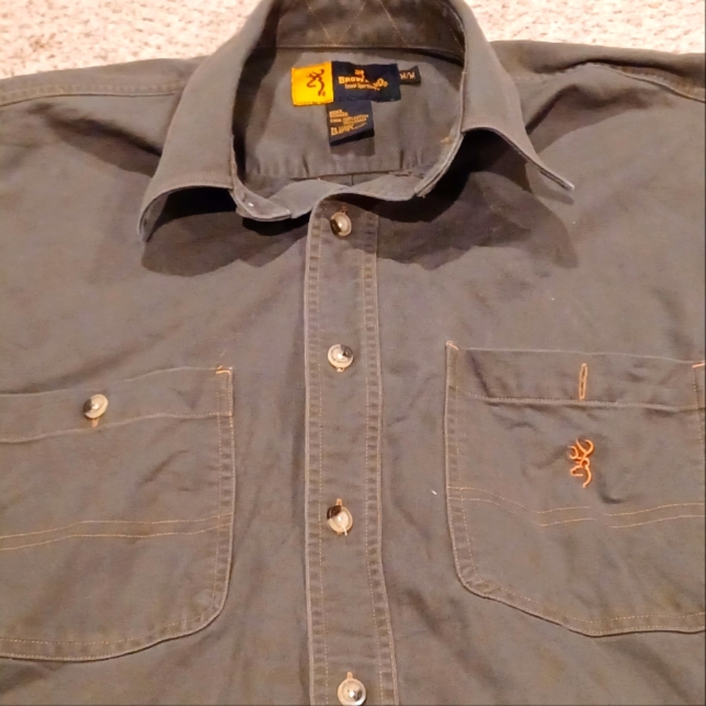 Men's Browning Heavy Duty Long-sleeved Button-down Shirt Size M